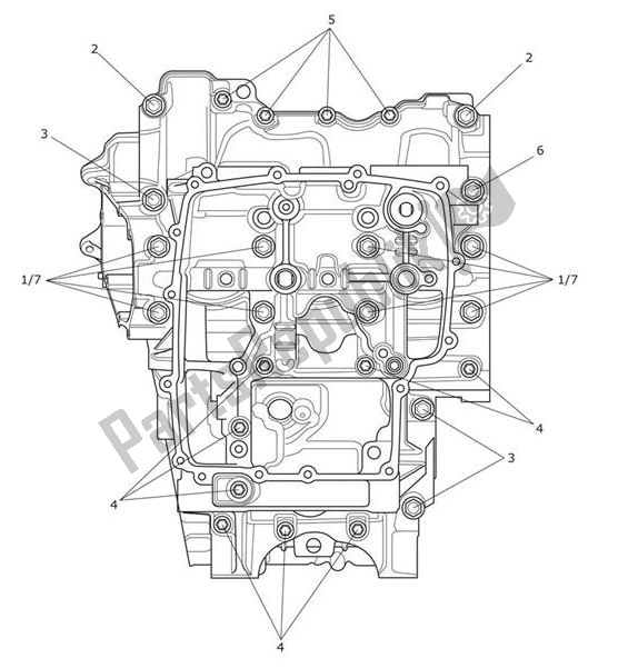 Alle onderdelen voor de Crankcase Screws van de Triumph Tiger XRT From VIN 855532 1215 2018 - 2021