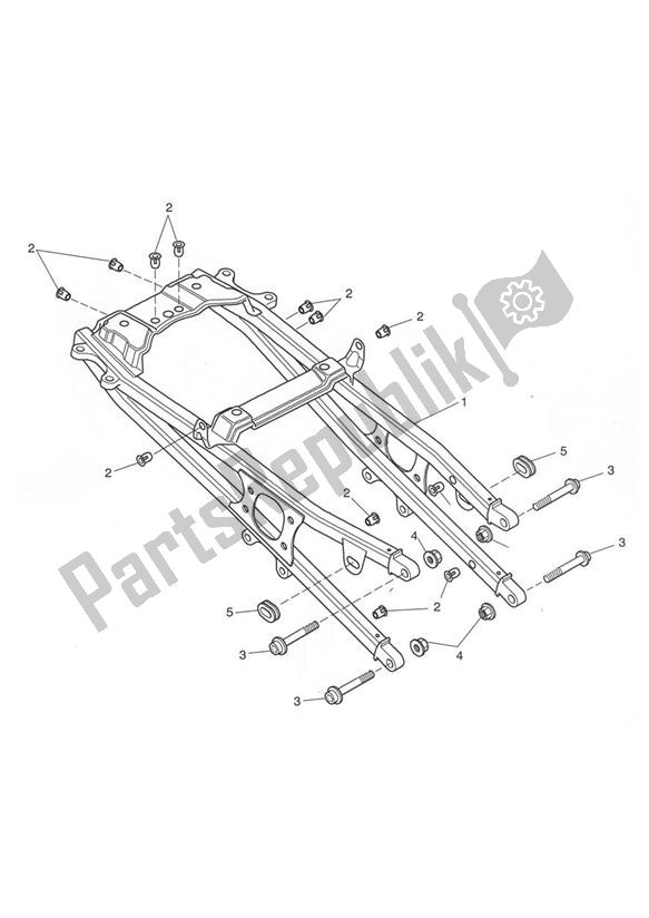 All parts for the Rear Frame Assembly of the Triumph TT 600 599 2000 - 2003