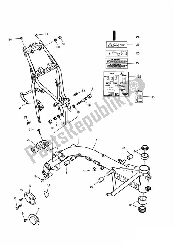 Todas las partes para Main Frame Assembly de Triumph Legend TT 885 1998 - 2001