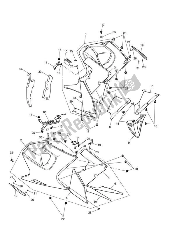 Toutes les pièces pour le Fairing Laterally du Triumph Sprint GT 1050 2011 - 2016