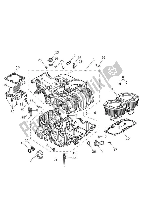 All parts for the Crankcase of the Triumph Scrambler 900 From 2022 2022 - 2024