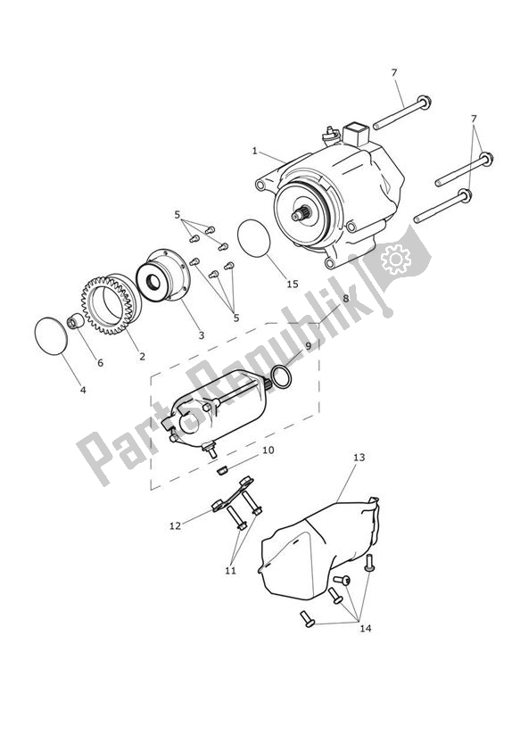 All parts for the Starter Generator - Explorer Xrx of the Triumph Explorer XRX 1215 2015 - 2018