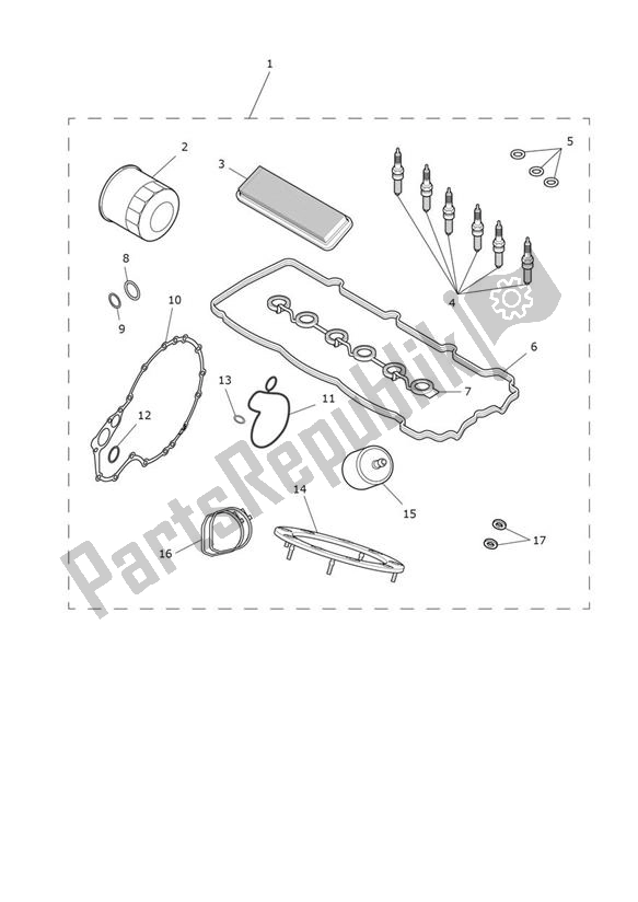 All parts for the Servicekit of the Triumph Rocket 3 R 2458 2020 - 2024