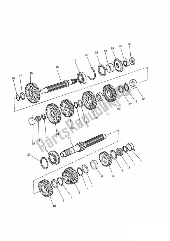 Tutte le parti per il Gears From Engine107969 del Triumph Legend TT 885 1998 - 2001