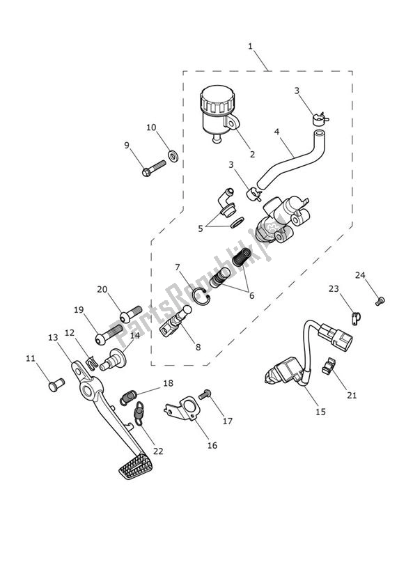 Todas las partes para Master Cylinder Assy Rear de Triumph Street Triple R From VIN 982752 765 2021 - 2024