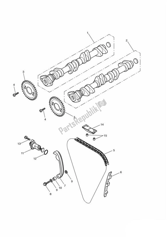 Wszystkie części do Camshafts Timing Chain Triumph Daytona 600 & 650 599 2003 - 2005