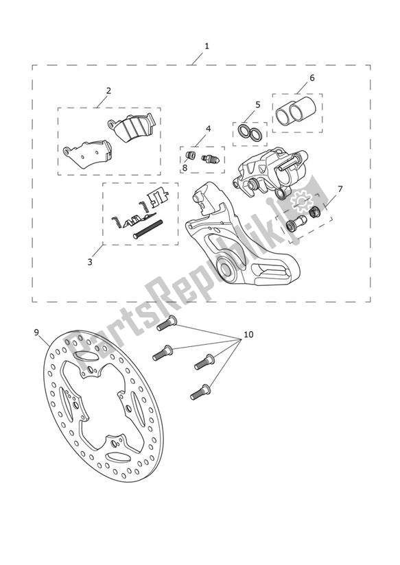 Wszystkie części do Break Rear Triumph Scrambler 1200 XC From AE 9098 2021 - 2024