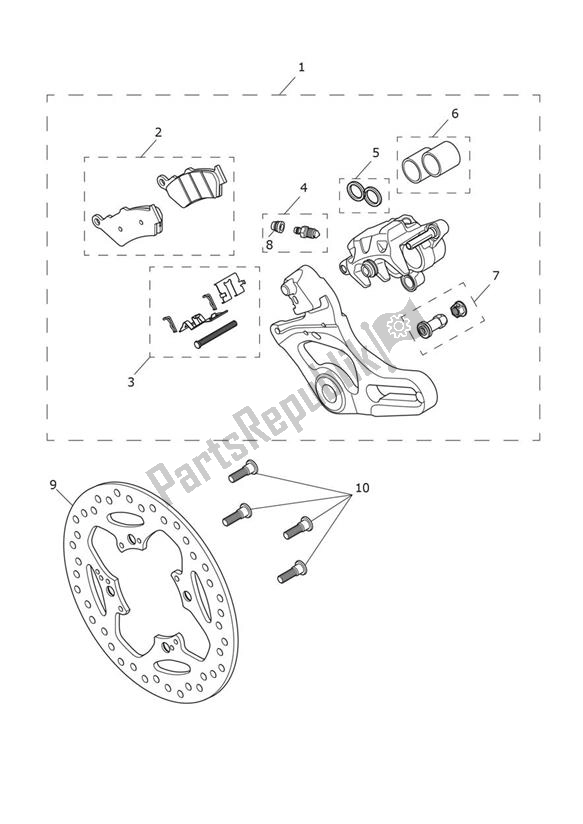 Todas las partes para Break Rear de Triumph Scrambler 1200 XE From AC 8499 2019 - 2021