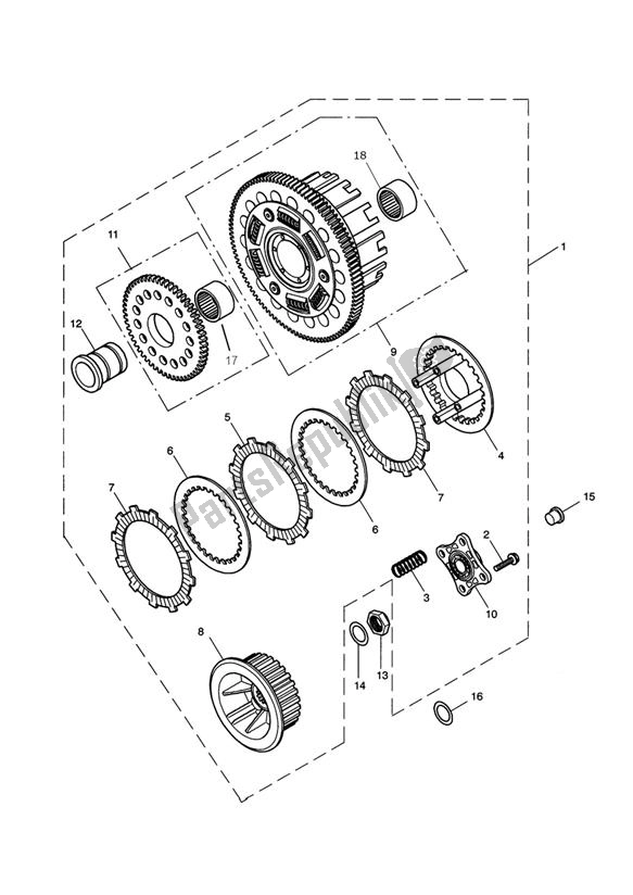 Todas as partes de Embreagem do Triumph Scrambler EFI UP TO 2015 865 2008 - 2016