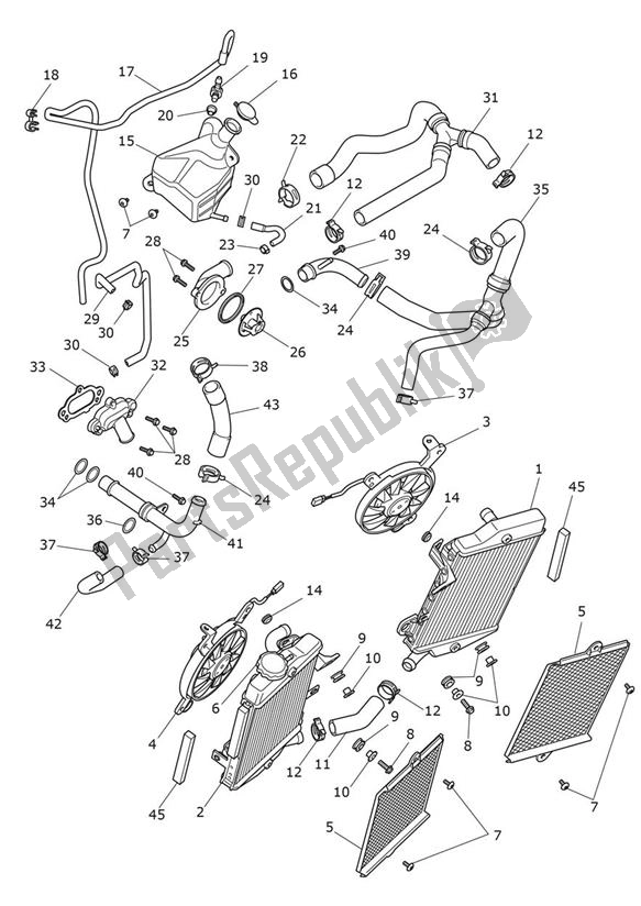 Tutte le parti per il Raffreddamento del Triumph Tiger 900 Rally PRO UP TO BP 4995 888 2020 - 2021