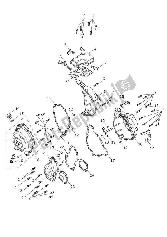 Tutte le parti per il Coperchio Del Motore del Triumph Trident 660 2020 - 2024