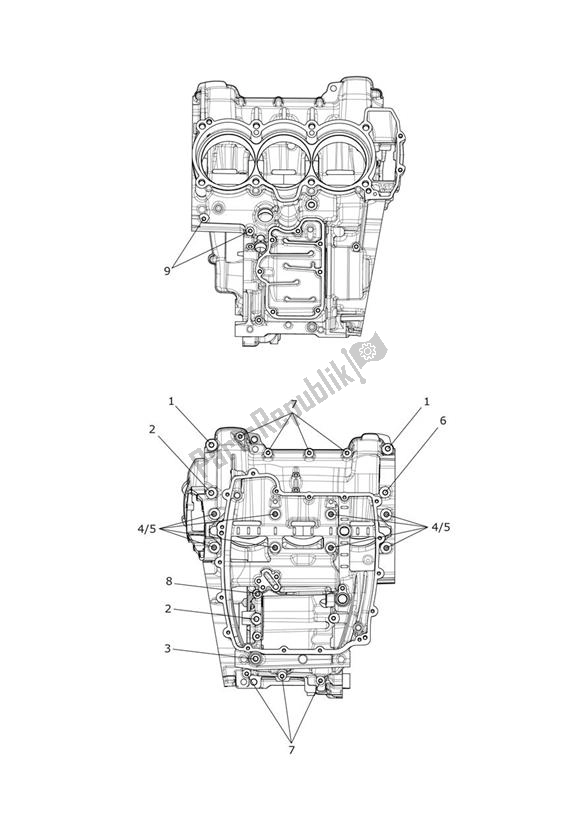 All parts for the Crankcase Screws - Explorer Xc of the Triumph Explorer XC 1215 2012 - 2016