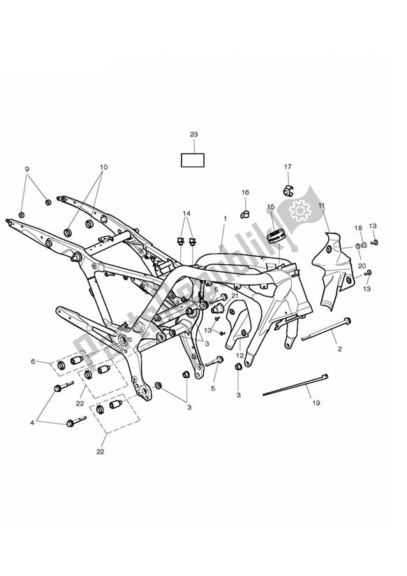 Todas as partes de Montagem Da Estrutura Principal do Triumph Rocket III Classic 2294 2006 - 2010