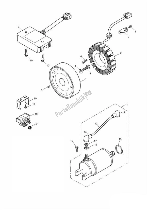 Tutte le parti per il Starter Generator Up To Vin171120 del Triumph TT 600 599 2000 - 2003