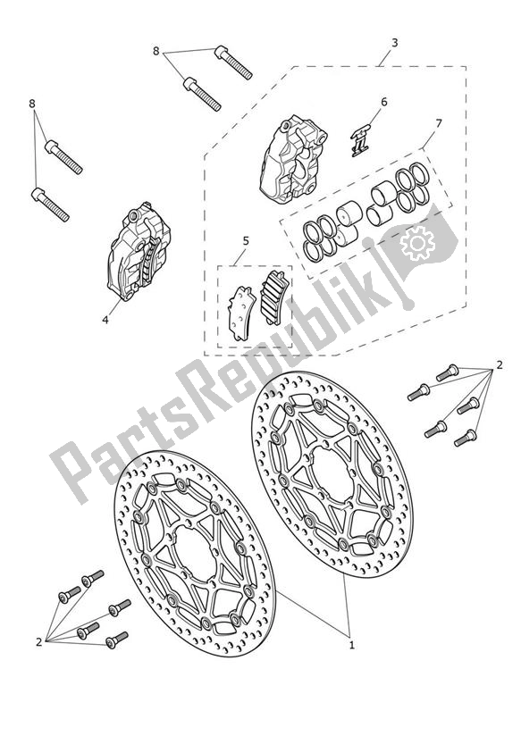 Toutes les pièces pour le Break Front du Triumph Tiger 900 V5 888 2020 - 2024