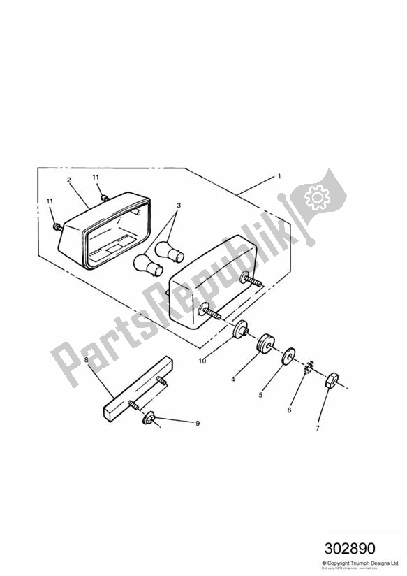 Todas as partes de Luz Traseira do Triumph Speed Triple Carburator 885 1994 - 1997