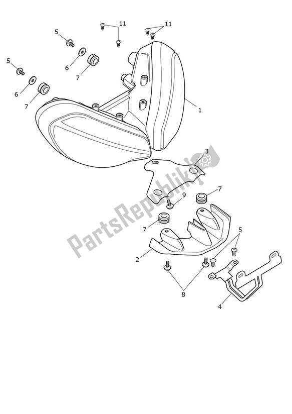 Alle onderdelen voor de Koplamp van de Triumph Street Triple R From VIN BF 1297 765 2021 - 2024