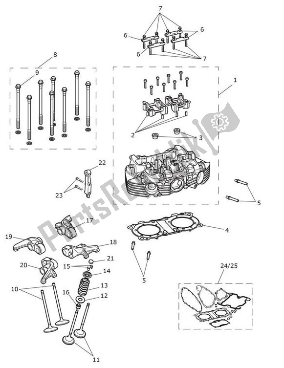 Todas as partes de Cylinder Head Valves do Triumph Scrambler 1200 XE UP TO AC 8498 2019 - 2021