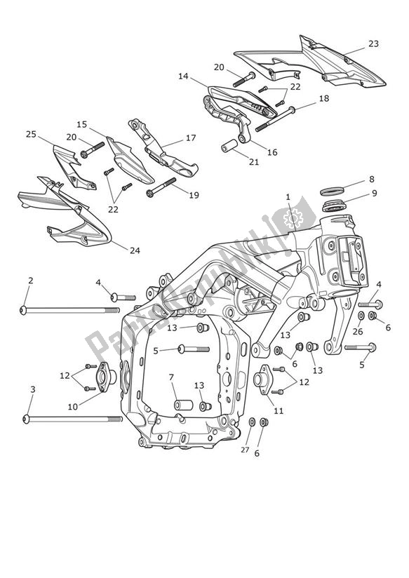 Tutte le parti per il Main Frame Assembly Se del Triumph Daytona R From VIN 564948 675 2017 - 2018