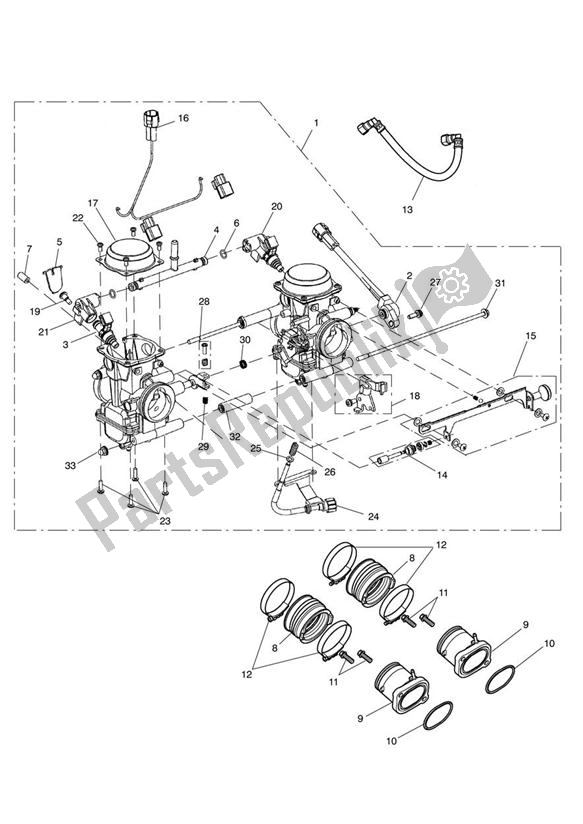 All parts for the Injection of the Triumph America EFI From VIN 468390 865 2008 - 2017