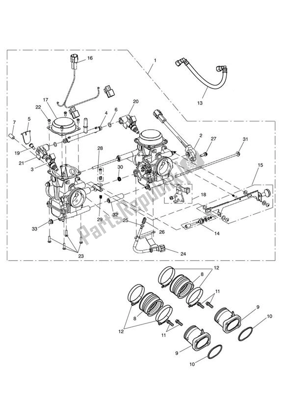 Todas as partes de Injection do Triumph America EFI UP TO VIN 468389 865 2007 - 2008