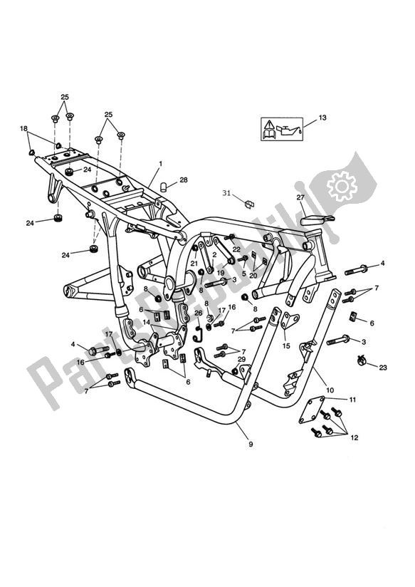 All parts for the Main Frame Assembly Up To Vin 606026 of the Triumph Scrambler EFI UP TO 2015 865 2008 - 2016