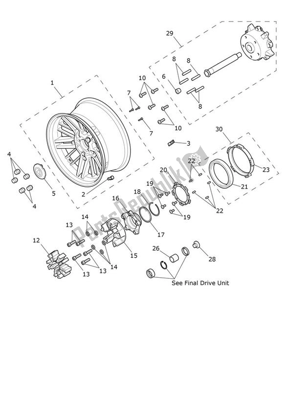 Todas as partes de Roda Traseira do Triumph Rocket 3 R 2458 2020 - 2024