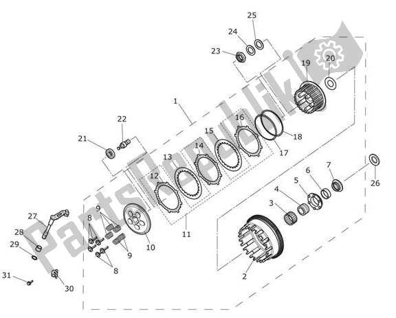 All parts for the Clutch of the Triumph Tiger XRT From VIN 855532 1215 2018 - 2021