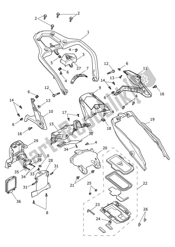 Todas las partes para Fairing Rear de Triumph Tiger 1200 GT Explorer 1215 2022 - 2024