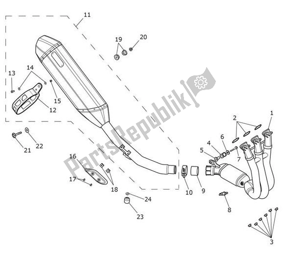 Toutes les pièces pour le échappement du Triumph Tiger 1200 XRT 1215 2018 - 2020