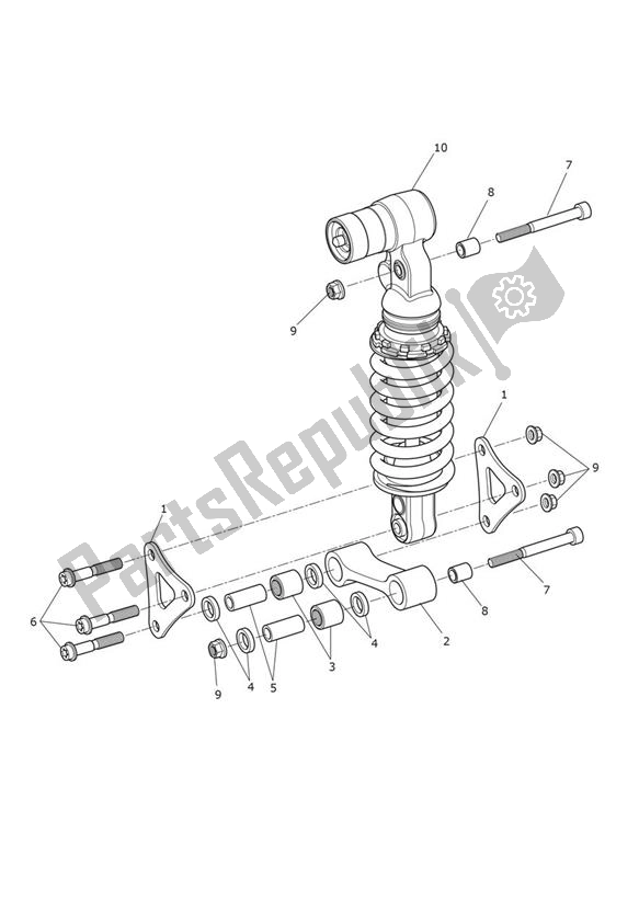 All parts for the Rear Suspension Unit of the Triumph Speed Triple R From VIN 735437 1050 2016 - 2018