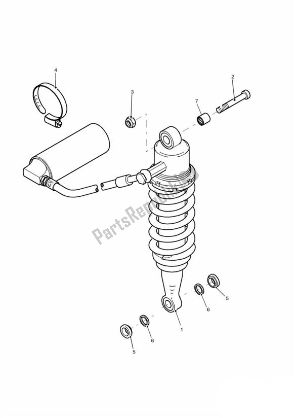 Todas as partes de Unidade De Suspensão Traseira do Triumph Speed Triple 955I From VIN 141872 2002 - 2004