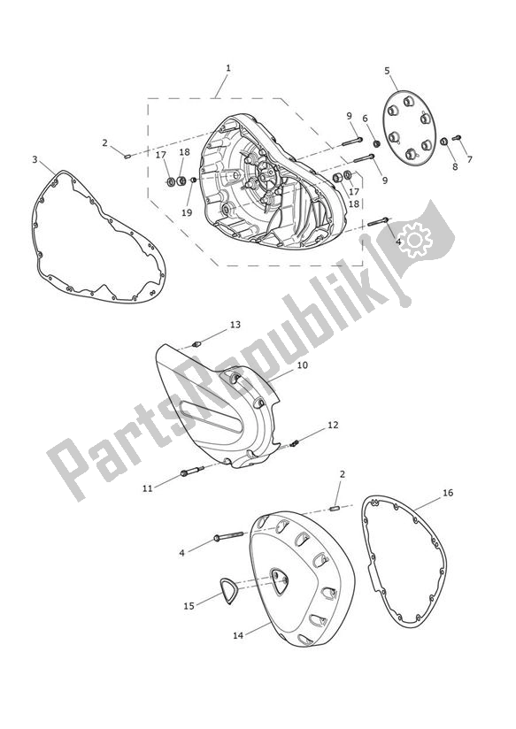 Toutes les pièces pour le Engine Cover Storm du Triumph Thunderbird Night/storm 1699 2011 - 2017