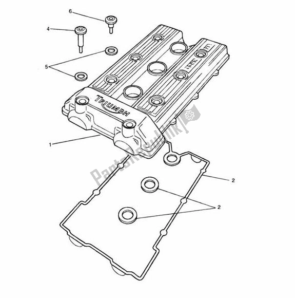 Alle onderdelen voor de Camshaft Cover Up To Vin004901 van de Triumph Trident 750 & 900 748 1990 - 1998