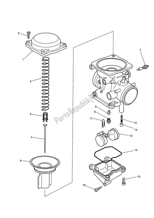 All parts for the Carburator Parts For T1240660 of the Triumph Trophy From VIN 29156 1215 2018 - 2021