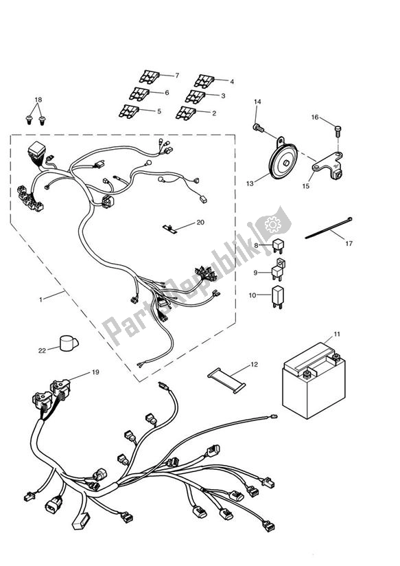 All parts for the Electrical Equipment of the Triumph Sprint RS 955 UP TO VIN 139276 1999 - 2002