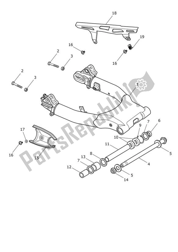 All parts for the Swingarm - Speed Twin Up To Vin Ae2310 of the Triumph Speed Twin UP TO VIN AE 2310 1200 2019 - 2020