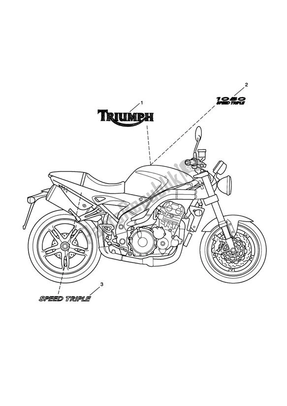 All parts for the Decal From Vin33179 of the Triumph Speed Triple 1050 From VIN 333179 2011 - 2015