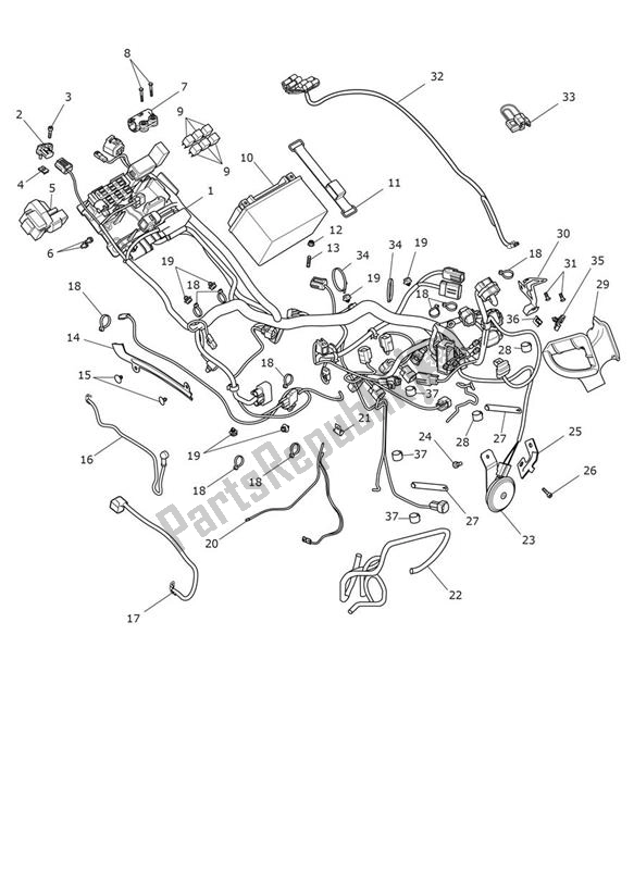 Tutte le parti per il Materiale Elettrico del Triumph Trident 660 2020 - 2024