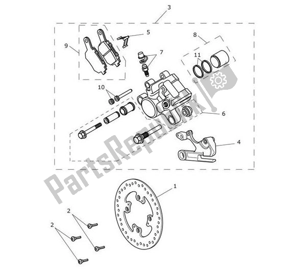 All parts for the Break Rear of the Triumph Tiger XCX From VIN 855532 1215 2018 - 2020