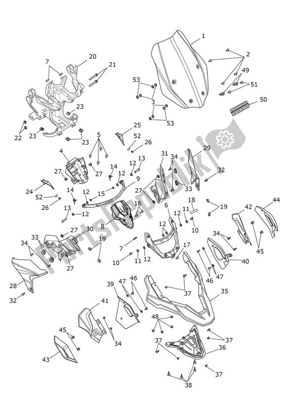 Todas as partes de Cabine do Triumph Tiger 1200 SE Alpine 1215 2020 - 2021