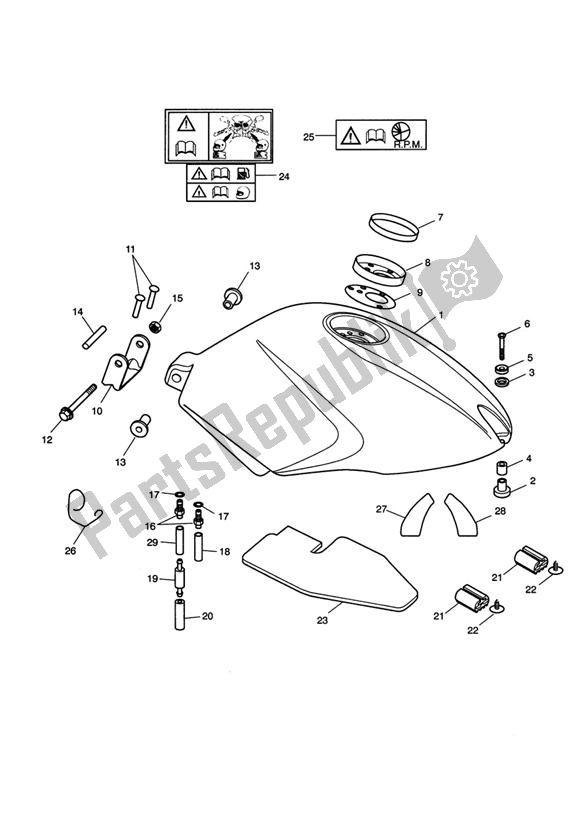 All parts for the Fueltank Up To Vinxxx of the Triumph Speed Triple 1050 UP TO VIN 333178 2005 - 2010