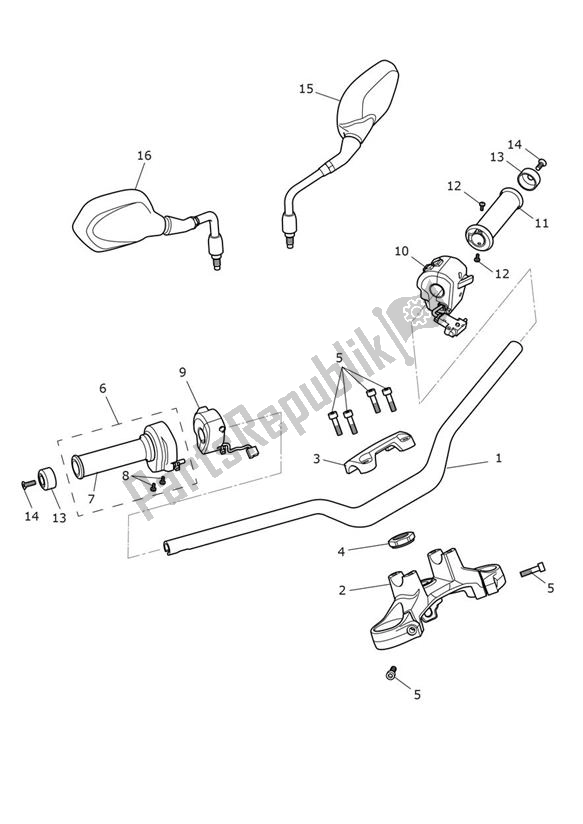 All parts for the Handlebar Switch of the Triumph Trident 660 2020 - 2024