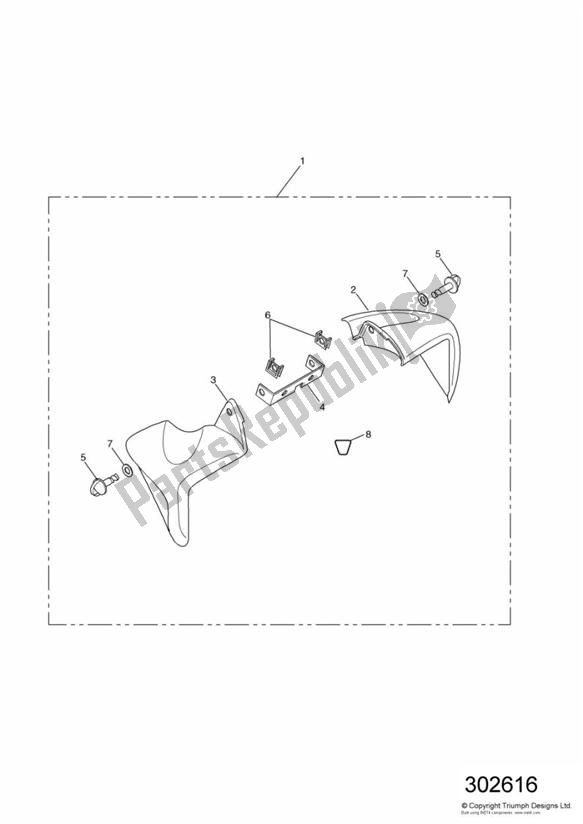 Toutes les pièces pour le Cooling Fairing du Triumph Speed Triple 955I From VIN 141872 2002 - 2004