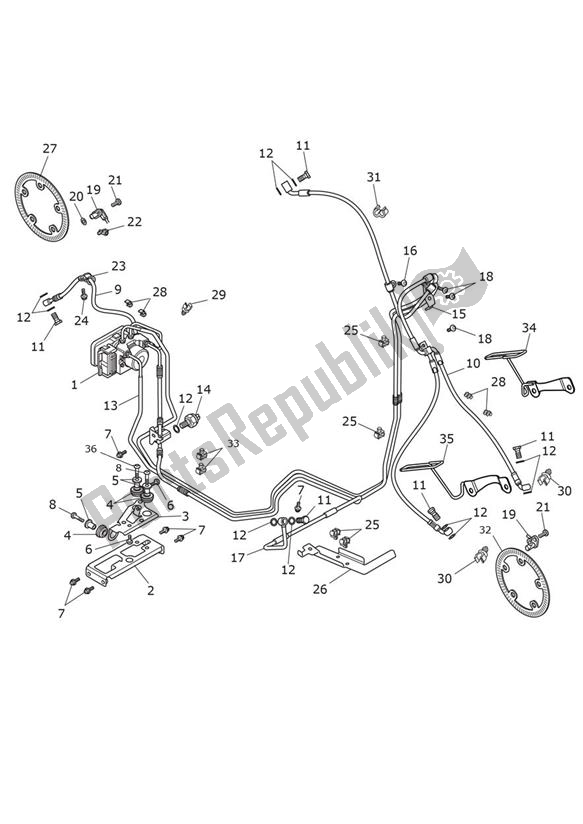 Toutes les pièces pour le Abs du Triumph Thunderbird Commander 1699 2014 - 2016