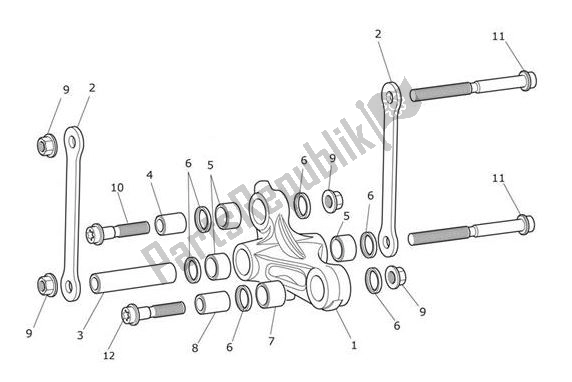 Tutte le parti per il Sollevatore Posteriore del Triumph Tiger XRX From VIN 855532 1215 2018 - 2021