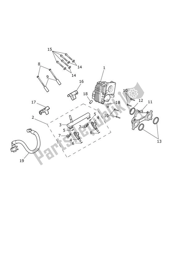 All parts for the Injection of the Triumph Scrambler 1200 XC From AE 9098 2021 - 2024