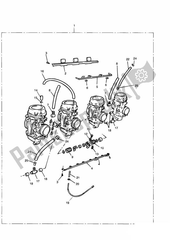 All parts for the Carburator 4zylinder of the Triumph Trophy UP TO VIN 29155 1215 2012 - 2017