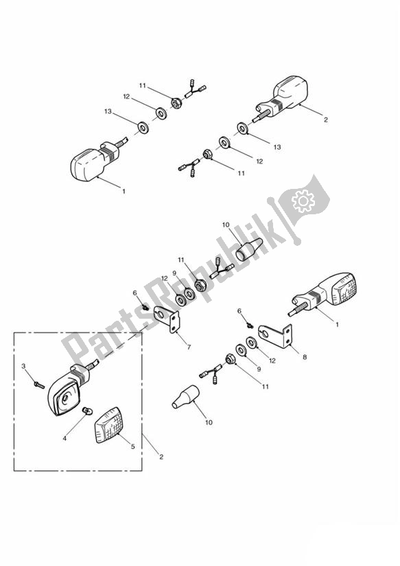 Todas las partes para Indicator de Triumph Speed Triple 885/ 955 UP TO VIN 141871 1994 - 2001