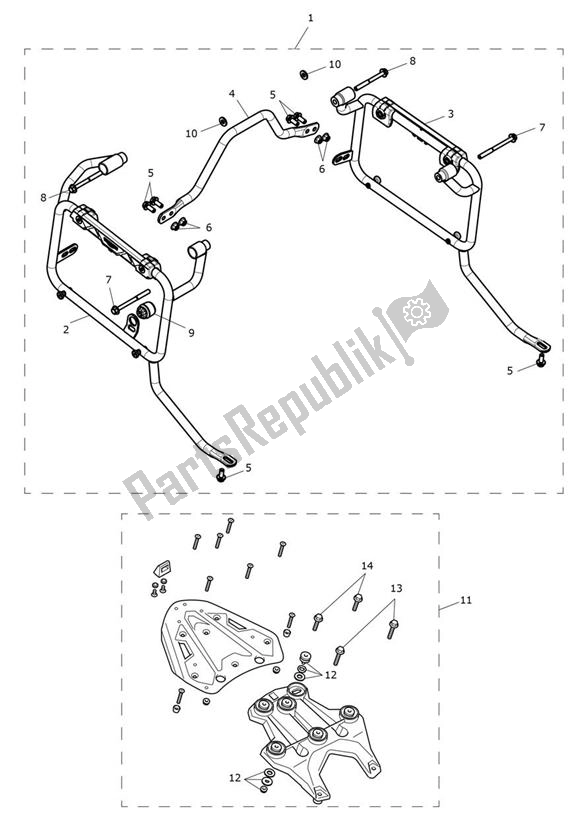 Wszystkie części do Pannier Carriers Triumph Tiger 900 Rally PRO UP TO BP 4995 888 2020 - 2021